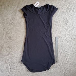 Black Fitted Short Sleeved Dress